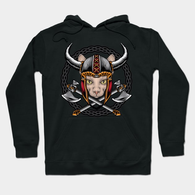 Viking Cat Celtic Wreath Hoodie by letnothingstopyou